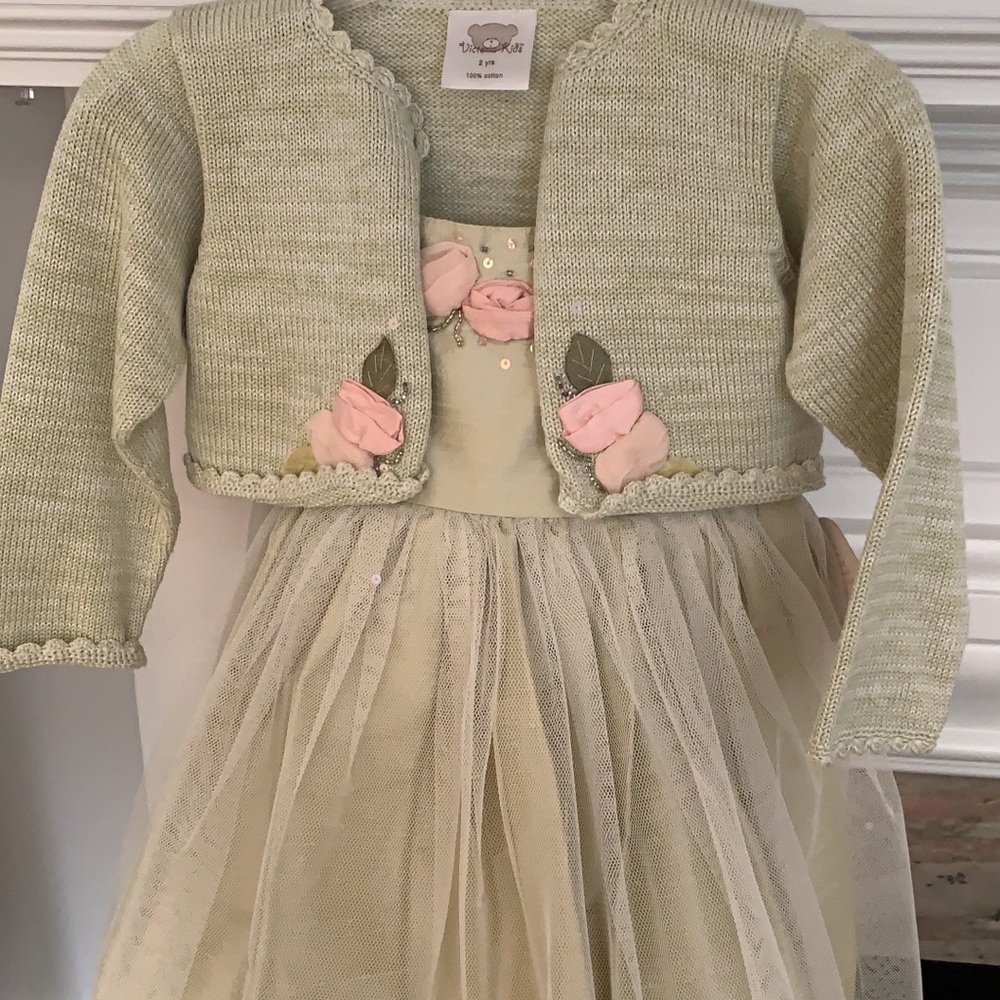 Victoria Kids silk and knit dress